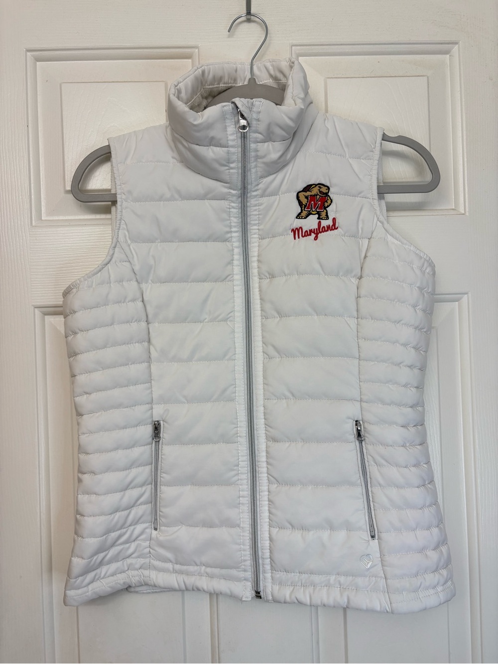 Colosseum Maryland Terrapins Women's Puffer Vest White Size Small Embroidered